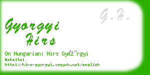 gyorgyi hirs business card